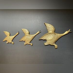 1970s brass art deco Flying Geese Wall Decor